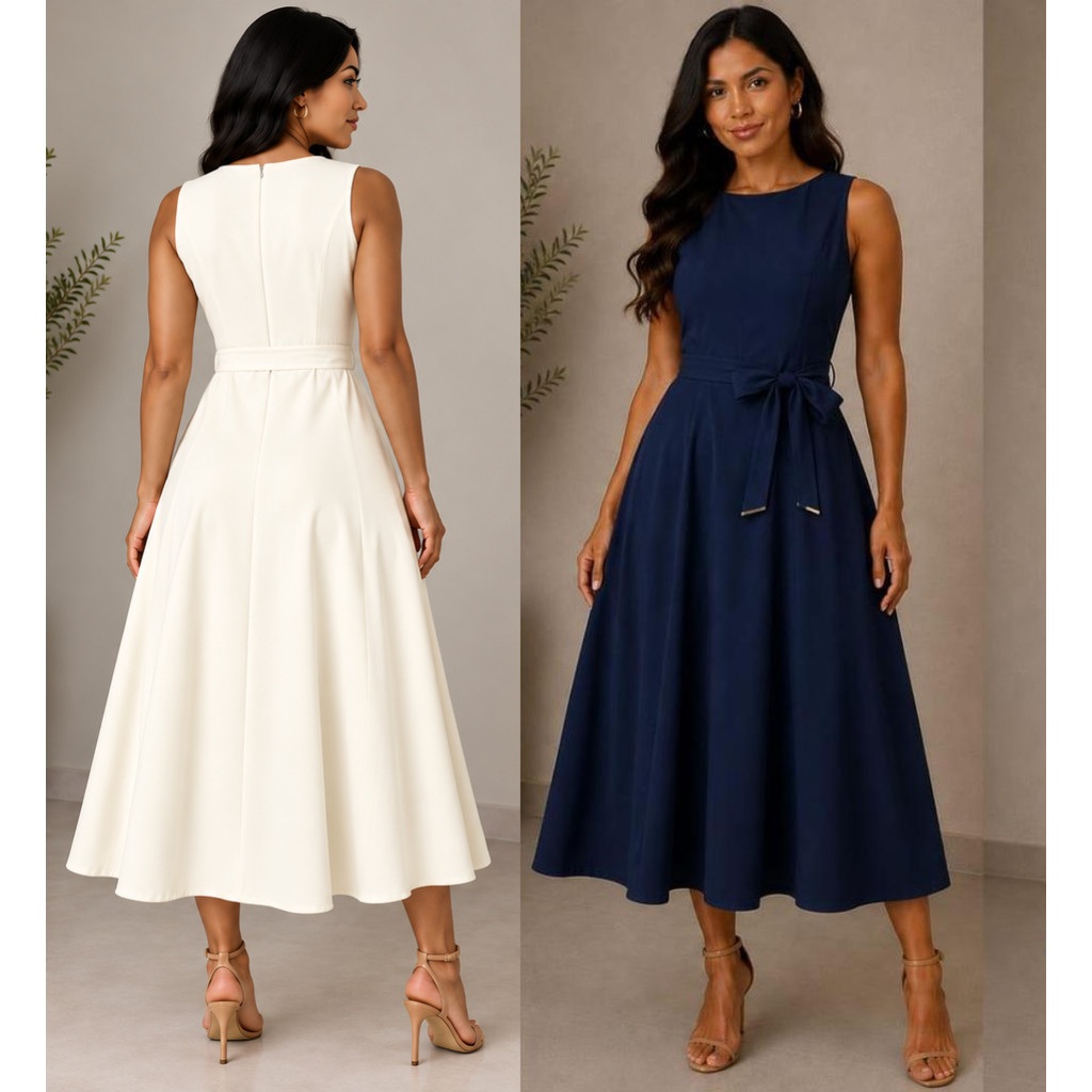 Vestido Midi Sensorial Marrant Feminino de luxo Elegante Princesa Amarração Cintura